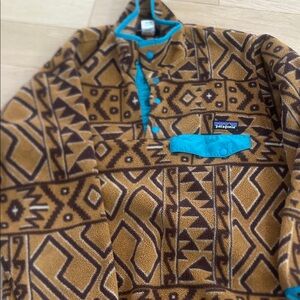 Vintage Patagonia Synchilla Geometric Fleece in Brown and Teal